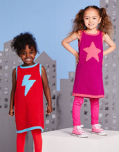Load image into Gallery viewer, NEW Knitting pattern: Sirdar Super Hero Tunic or Dress in DK Yarn for Kids Ages 3-7