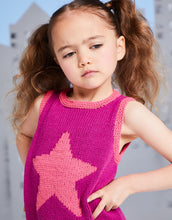 Load image into Gallery viewer, NEW Knitting pattern: Sirdar Super Hero Tunic or Dress in DK Yarn for Kids Ages 3-7