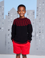 Load image into Gallery viewer, NEW Knitting pattern: Sirdar Superhero Web Sweater in DK Yarn for Kids Ages 3-7