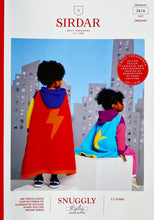 Load image into Gallery viewer, Crochet Pattern: Sirdar Superhero Hoodie and Cape in DK Yarn for Kids 3-7