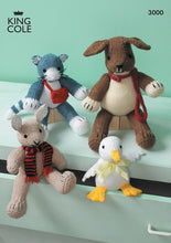 Load image into Gallery viewer, SALE: Knitting Pattern: Toy Animals in DK and Aran Yarn