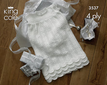 Load image into Gallery viewer, Knitting Pattern: Christening Set in 4 Ply Yarn