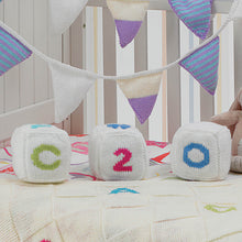 Load image into Gallery viewer, Knitting Pattern: Baby Blanket, Alphabet Blocks and Bunting