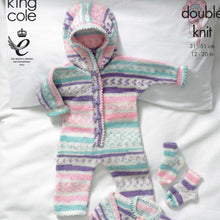 Load image into Gallery viewer, Knitting Pattern: Baby All-in-one, Jacket and Socks in Sizes Preemie to 12 Months