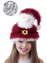 Load image into Gallery viewer, Knitting Pattern: Novelty Christmas Hats for Kids in Tinsel Chunky Yarn