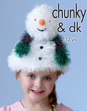 Load image into Gallery viewer, Knitting Pattern: Novelty Christmas Hats for Kids in Tinsel Chunky Yarn