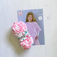 Load image into Gallery viewer, Knitting Kit: Lacy Poncho in Purple or Pink Yummy Yarn

