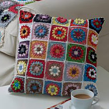 Load image into Gallery viewer, SALE: Crochet Pattern: Granny Squares Throw and Cushion in 4 Ply Yarn