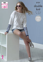 Load image into Gallery viewer, Knitting Pattern: Ladies Cable Sweaters in Cotton DK Yarn