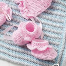 Load image into Gallery viewer, Crochet Pattern: Baby Hats, Bootees, Mitts and Blanket for Preemie to 2 Years