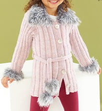 Load image into Gallery viewer, Knitting Pattern: Jacket, Gilet, Boot Toppers, Hat and Headband in Faux Fur for Girls 3-13 Years