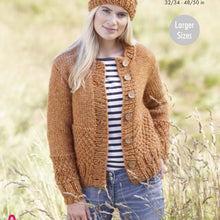 Load image into Gallery viewer, Knitting Pattern: Ladies Cardigan, Hat and Scarf in Super Chunky Yarn