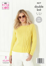 Load image into Gallery viewer, Knitting Pattern: Ladies Summer Cable Sweater and Top in DK Yarn