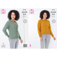 Load image into Gallery viewer, Knitting Pattern: Ladies Cable Sweater and Cardigan in DK Yarn