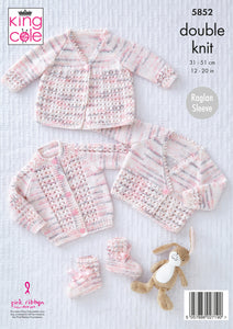 Knitting Pattern: Baby Matinee Coat, Cardigans and Bootees for Premature to 12 months