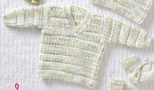 Load image into Gallery viewer, Knitting Pattern: Baby Cardigan, Waistcoat, Sweater, Tank Top and Bootees for Premature to 24 Months