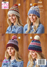 Load image into Gallery viewer, Knitting Pattern: Aran Sweater and Hats for Women