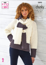 Load image into Gallery viewer, Knitting Pattern: Ladies Sweaters and Scarf in Chunky Yarn