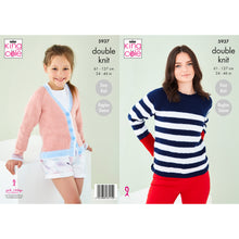 Load image into Gallery viewer, Knitting Pattern: Sweater and Cardigan for Ladies and Girls in DK Yarn