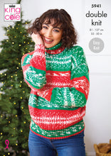 Load image into Gallery viewer, Knitting Pattern: Adult Sweater, Cowl and Hat in Christmas Yarn