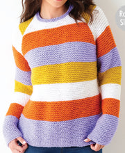 Load image into Gallery viewer, Knitting Pattern: Ladies Striped Sweaters in Chunky Yarn