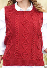 Load image into Gallery viewer, Knitting Pattern: Ladies Aran Tank or Vest with V or Round Neck
