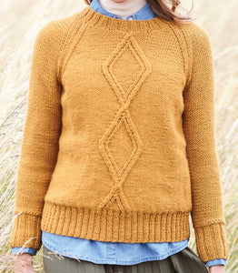 Knitting Pattern: Ladies Aran Sweater with Round or Polo Neck