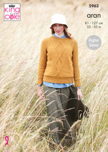 Load image into Gallery viewer, Knitting Pattern: Ladies Aran Sweater with Round or Polo Neck