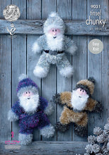 Load image into Gallery viewer, Knitting Pattern: Santas in Tinsel Chunky Yarn