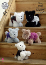 Load image into Gallery viewer, SALE: Knitting Pattern: Dogs in Tinsel Chunky Yarn