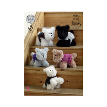 Load image into Gallery viewer, SALE: Knitting Pattern: Dogs in Tinsel Chunky Yarn