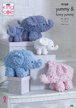 Load image into Gallery viewer, Knitting Pattern: Elephants in King Cole Yummy and Funny Yummy Yarn