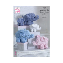 Load image into Gallery viewer, Knitting Pattern: Elephants in King Cole Yummy and Funny Yummy Yarn