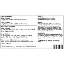 Load image into Gallery viewer, Knitting Pattern: Elephants in King Cole Yummy and Funny Yummy Yarn