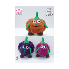 Load image into Gallery viewer, Knitting Pattern: Pumpkins in Tinsel Yarn for DIY Halloween Decor, Party and Gifts