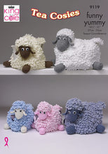 Load image into Gallery viewer, Knitting Pattern: Sheep Teapot Cosy in King Cole Funny Yummy Yarn