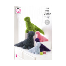 Load image into Gallery viewer, Knitting Pattern: Dinosaurs in Tinsel Chunky Yarn