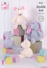 Load image into Gallery viewer, Knitting Pattern: Toy Bunny and Mouse Easy Knit in DK Yarn
