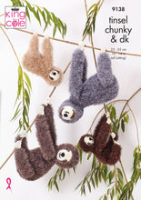 Load image into Gallery viewer, Knitting Pattern: Sloths in King Cole Tinsel Chunky Yarn