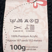 Load image into Gallery viewer, Chunky Yarn: Big Value Chunky in Black, 100g Ball