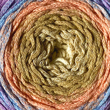 Load image into Gallery viewer, Yarn: Retwisst Recycled Chainy Cotton Cake Lilac Five Colour Gradient, 250g
