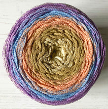 Load image into Gallery viewer, Yarn: Retwisst Recycled Chainy Cotton Cake Lilac Five Colour Gradient, 250g