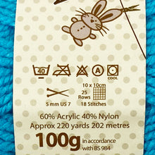 Load image into Gallery viewer, Aran Yarn: Surf Blue Comfort Aran Yarn, 100g