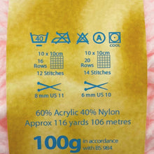 Load image into Gallery viewer, Chunky Yarn: Comfort Chunky Yarn, Soft Pink, 100g