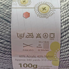 Load image into Gallery viewer, DK Yarn: Baby Comfort, Mineral, Silver, 100g