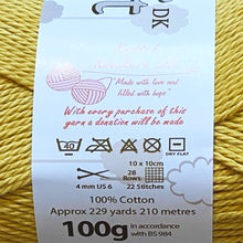 Load image into Gallery viewer, DK Yarn: Cottonsoft, Antique Gold, 100g
