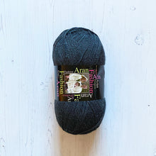 Load image into Gallery viewer, Aran Yarn: Dark Grey Fashion Aran with Wool, 400g