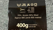 Load image into Gallery viewer, Aran Yarn: Grey Fashion Aran with Wool, 400g