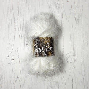Yarn: White Faux Fur Yarn, 100g