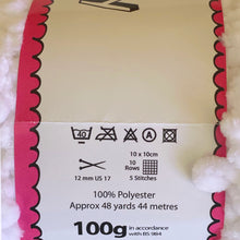 Load image into Gallery viewer, Chunky Yarn: Funny Yummy, White, 100g